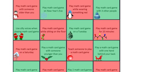 Winter Holiday Bingo Cards